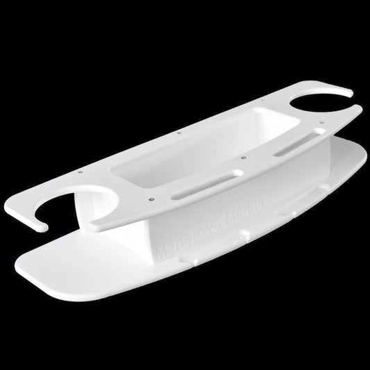 Mangrove Marine Cup and Phone Holder is made of 3/8" King brand Starboard and stainless steel hardware. 	Strong suction cups keep your holder mounted tight to your boat in rough conditions without damaging the finish, and place wherever it is most advantageous.  