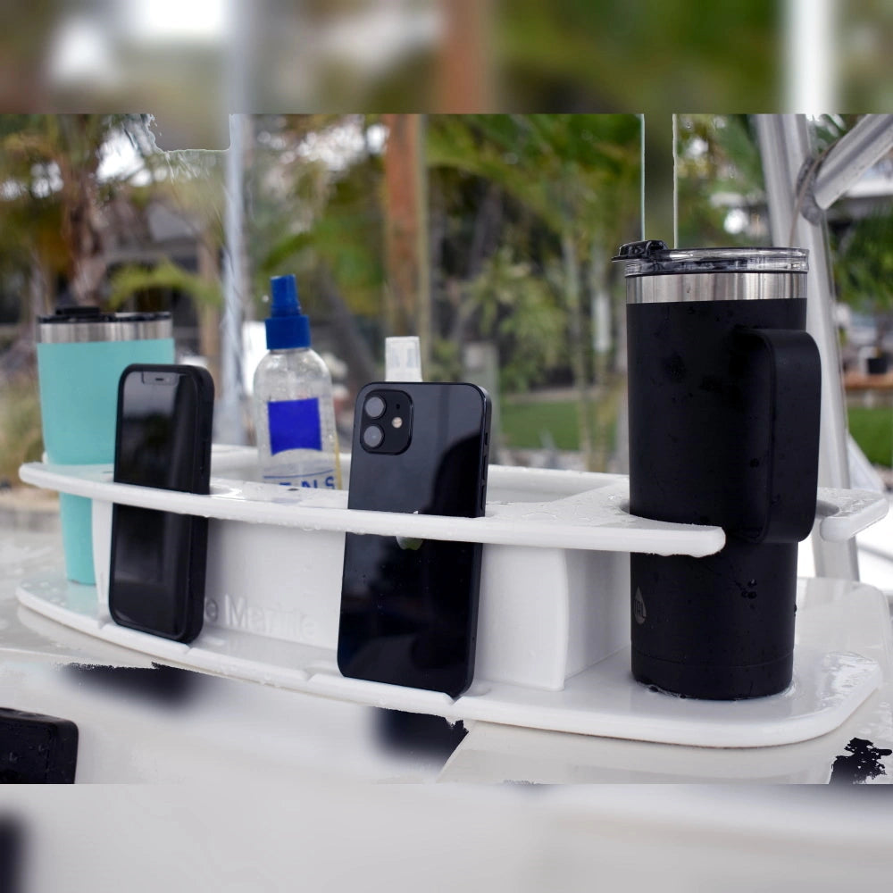 Get the Double Cup and Phone Holder from MangroveMarine.com for precision engineering, and UV resistance as well as long term use in harshest conditions. Our quality construction uses only King brand Starboard (never PVC) offering long term value. Every one of our quality products are made by a lifetime diver, boater and fisherman based on the Gulf Coast of Florida.