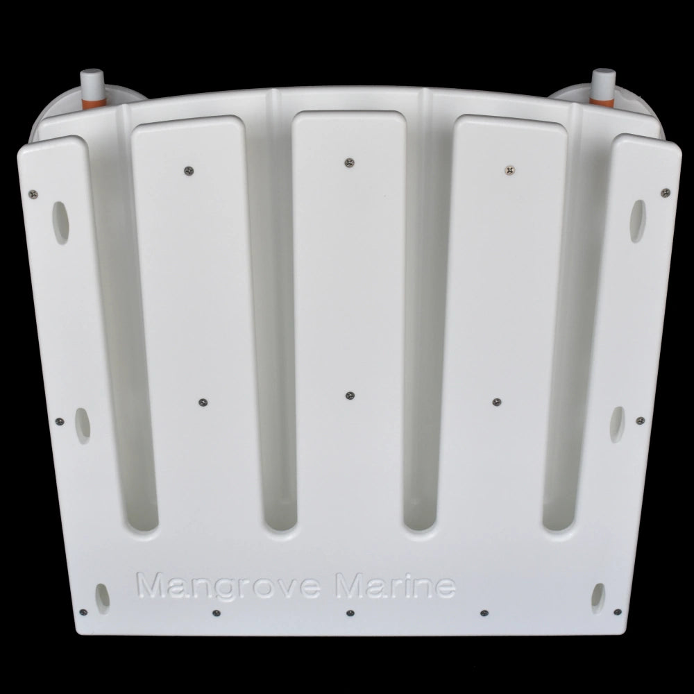 Mangrove Marine never uses PVC for any of our products. We use only King brand Starboard for long lasting UV Resistance and easy mounting.
