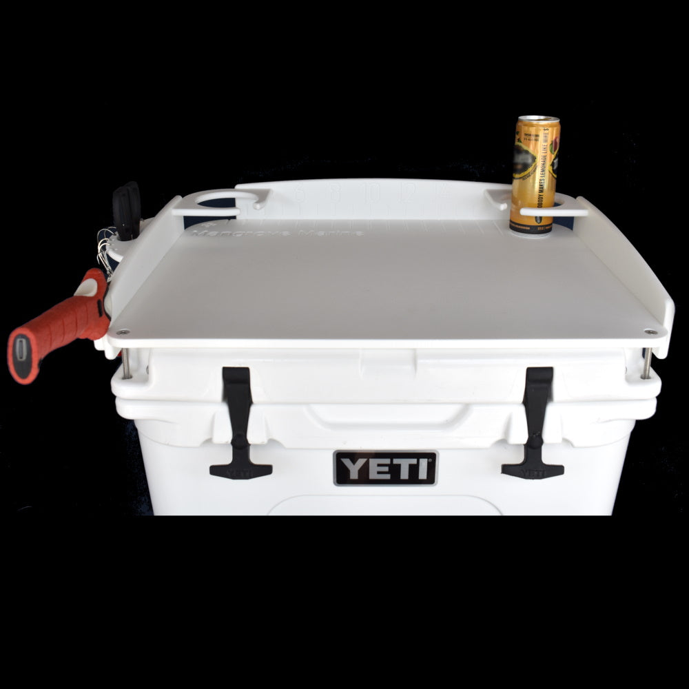 Get the Yeti Cooler Top Cutting Board from Mangrove Marine. Don’t let your buddies cut fish on your brand-new cooler! Protect your Yeti cooler and add more functionality with the standard or deluxe Yeti Cooler Top Cutting Board made from 3/8" King brand Starboard, stainless steel hardware and no holes to drill.