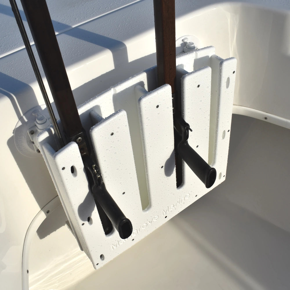 Speargun divers! Don't drill holes in your nice boat finish. Get Mangrove Marine's SeaSucker Spear Gun Rack for complete versatility on where to mount your speargun rack.