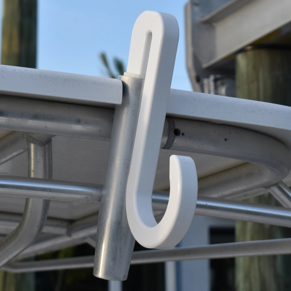 Add more functionality to your T-Top with Mangrove Marine's T-Top Hooks!  Constructed out of 1" King brand Starboard and features additional room to hang rope, line, masks or anything else that needs hanging options. 