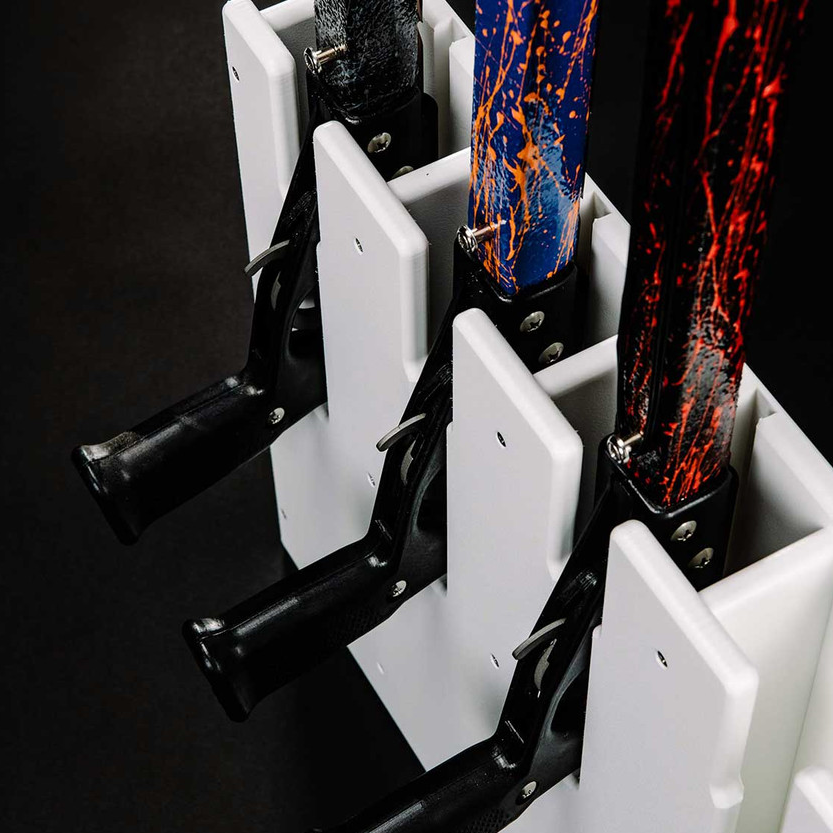 Keep your spearguns stored safe and secure with Mangrove Marine's Vertical Speargun Rack! Made by a lifetime speargun diver for speargun divers. Quality materials offer the long term value and quality you demand for your marine life. King brand Starboard, stainless hardware, and FITS most American and Euro style gun butts.