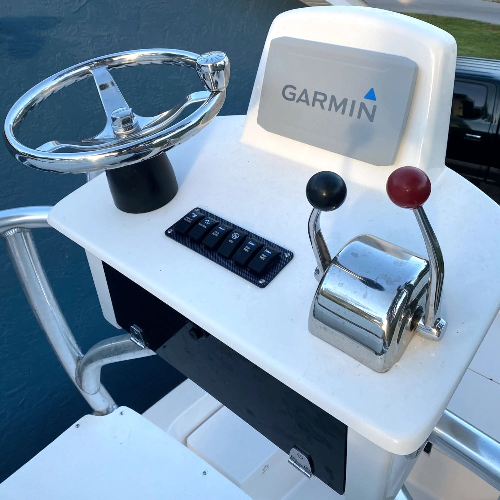 The Mangrove Marine Tower Control Helm Box represents 27 years of innovation. Two sizes are available for the Tower Control Helm Box in 24” width and 29.5“ width. The electronics pod is also available as an optional add on when you order.
